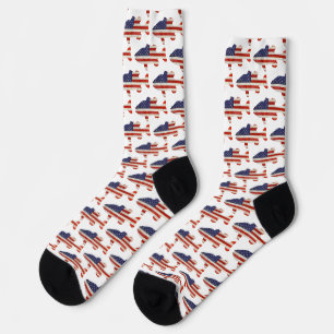Chaussette Drapeau de poisson américain blanc