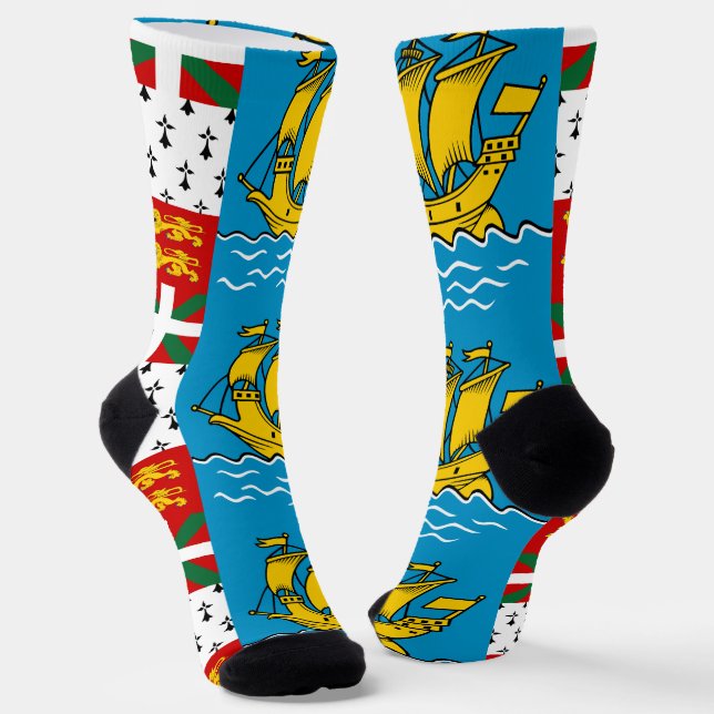Chaussette Drapeau de Saint-Pierre-et-Miquelon (Angulaire)