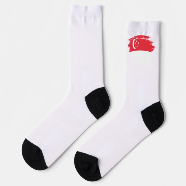 Chaussette Drapeau de Singapour (Gauche)