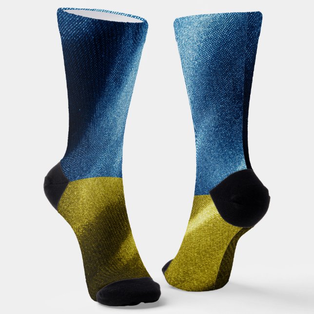 Chaussette Drapeau de soie ukrainien (Angulaire)