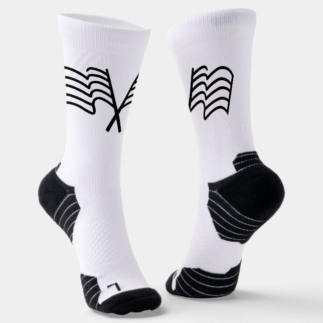 Chaussette Drapeau de sport de course minimal agité (Angulaire)