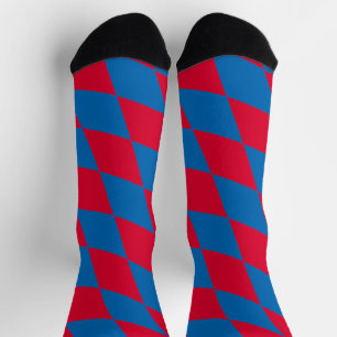 Chaussette Drapeau diamant Bavière bleu et rouge Motif