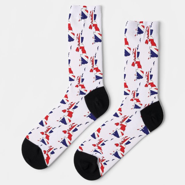 Chaussette Drapeau du Royaume-Uni à l'intérieur d'une carte - (Gauche)