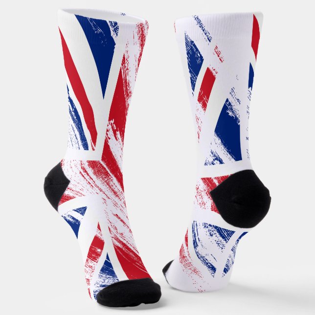 Chaussette Drapeau du Royaume-Uni Grunge Vintage (Angulaire)