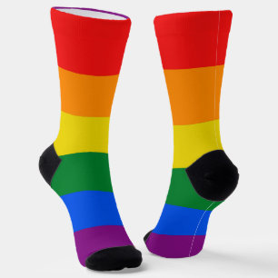 Chaussette drapeau gay pride couleurs rayures clouage de fenê