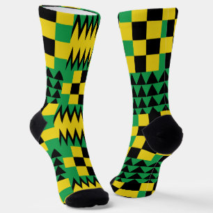 Chaussette Drapeau Jamaïcain couleur motif géométrique