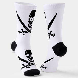 Chaussette Drapeau pirate crâne épées croisées