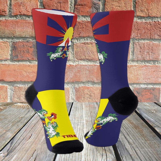 Chaussette Drapeau Tibétain Patriotique, Tibet durable Premiu (Créateur téléchargé)