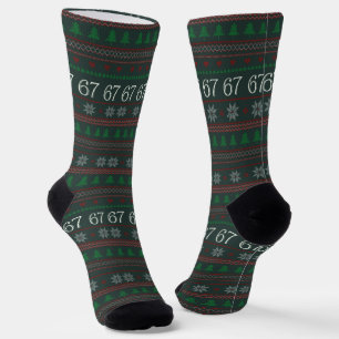Chaussette Drôle 67 Laide Chemise de Noël Party 6 7