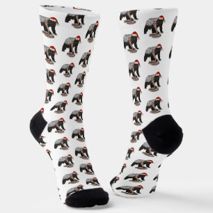 Chaussette Drôle Blaireau Ratel Cobra Serpent Méchant Noël