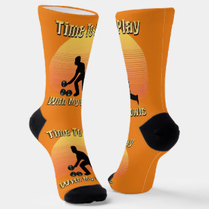 Chaussette Drôle de jeu de boules sur pelouse, chaussettes d'