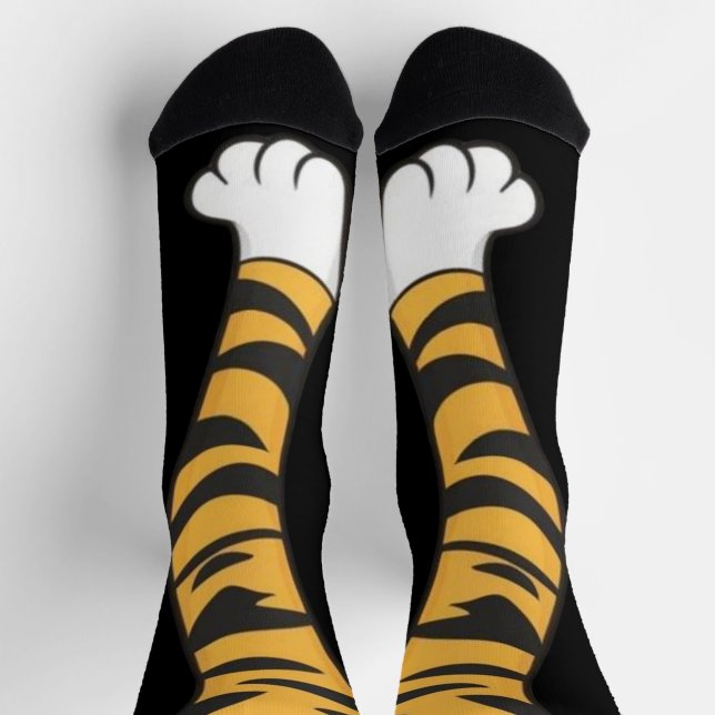 Chaussette Drôle patte chat tigre jambe pieds chaussettes gen (Haut)