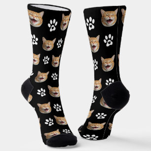 Chaussette Drôle photo de chat personnalisé avec Motif Paw