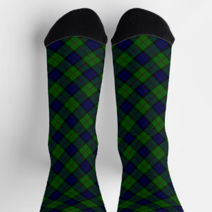 Chaussette Dundas tartan bleu vert plaid