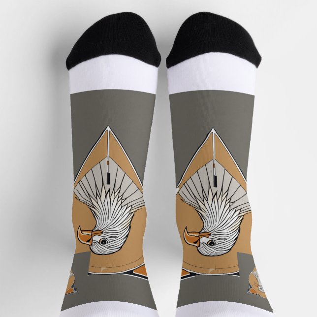 Chaussette Eagle on socks. Photo logo design. (Haut)