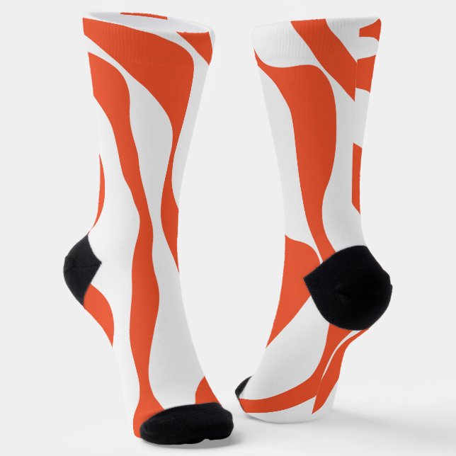 Chaussette Ebb et flux 4 en orange et blanc (Angulaire)