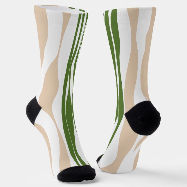 Chaussette Ebb et flux - Blanc, Sable et Palm Green (Angulaire)