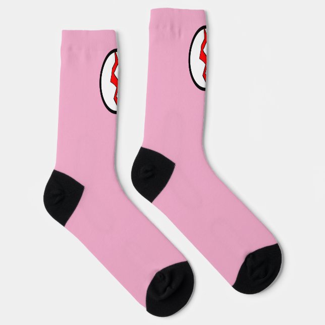 Chaussette Éclair rose rouge de super-héros Halloween (Droite)