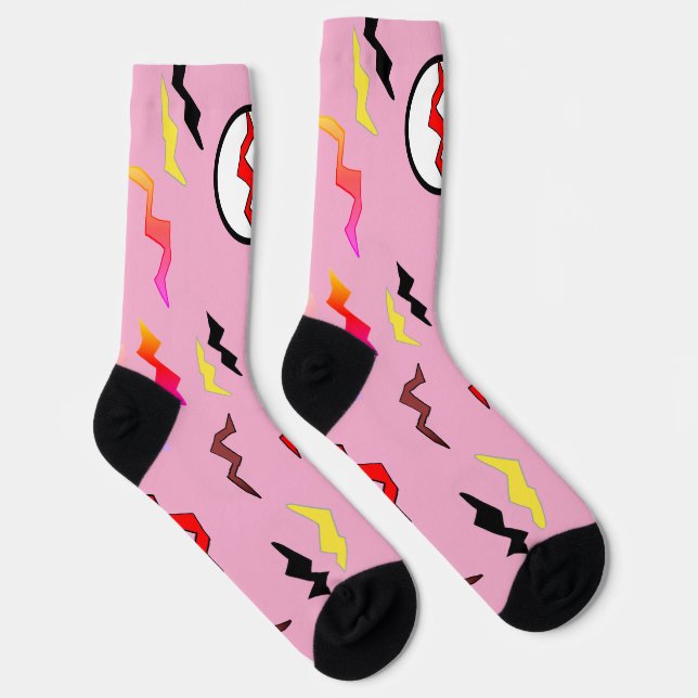 Chaussette Éclair rose rouge Halloween (Droite)