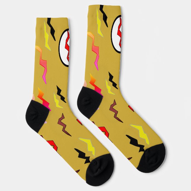 Chaussette Éclair rouge doré Halloween (Droite)