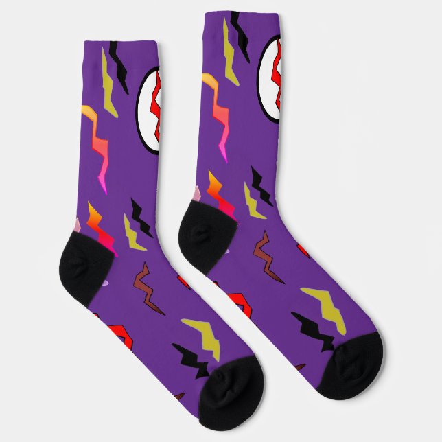 Chaussette Éclair rouge violet Halloween (Droite)