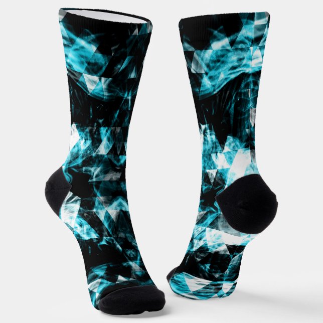 Chaussette Éclairage des flammes triangulaires bleues brillan (Angulaire)