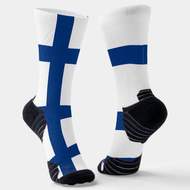 Chaussette Écran sportif avec drapeau de la Finlande (Angulaire)
