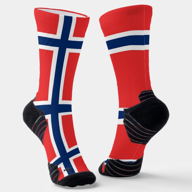 Chaussette Écran sportif avec drapeau de la Norvège (Angulaire)