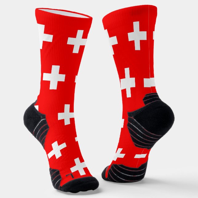Chaussette Écran sportif avec drapeau de la Suisse (Angulaire)