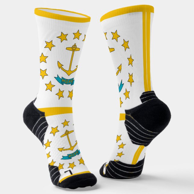 Chaussette Écran sportif avec drapeau de Rhode Island (Angulaire)