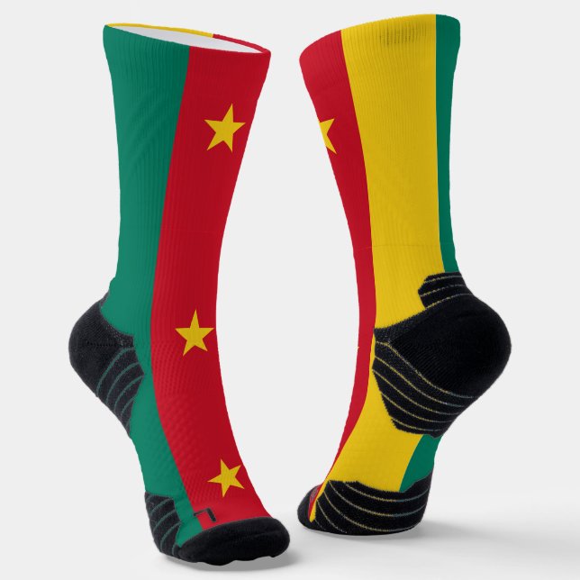 Chaussette Écran sportif avec drapeau du Cameroun (Angulaire)