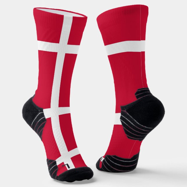 Chaussette Écran sportif avec drapeau du Danemark (Angulaire)
