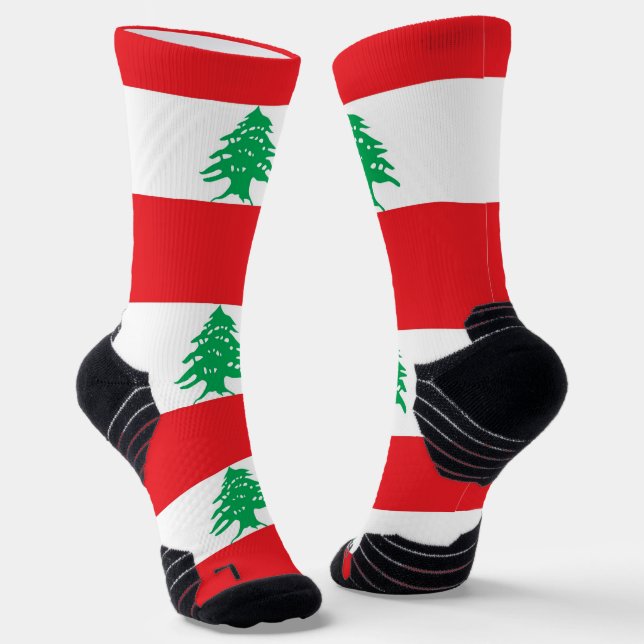 Chaussette Écran sportif avec drapeau du Liban (Angulaire)