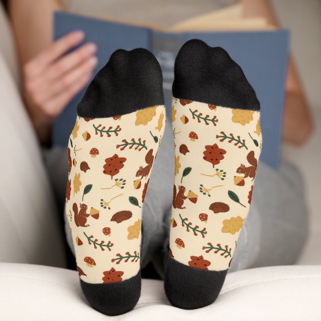 Chaussette Écureuil de la forêt automnale (Fond)