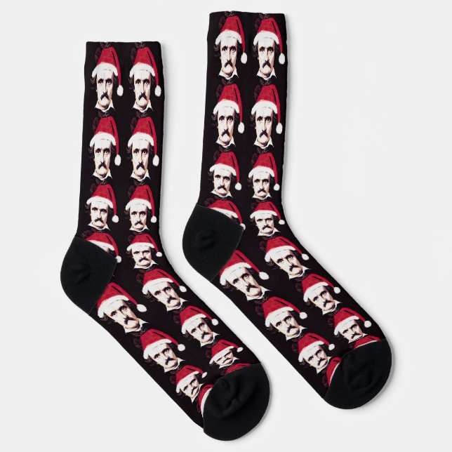 Chaussette Edgar Allan Poe Goth Chaussettes de Noël (Droite)