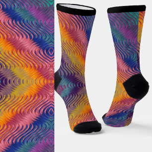 Chaussette Effet métallique Tourbillonnant coloré