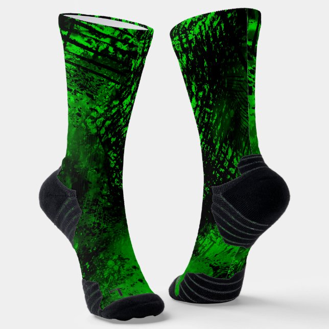 Chaussette Effet Paint Splatter vert & noir (Angulaire)