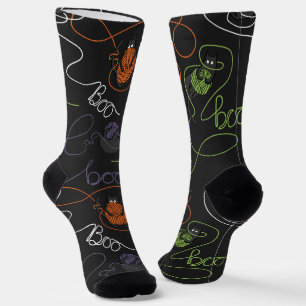 Chaussette Éffrayant noir "Boo tiful Tangled Kitty Halloween