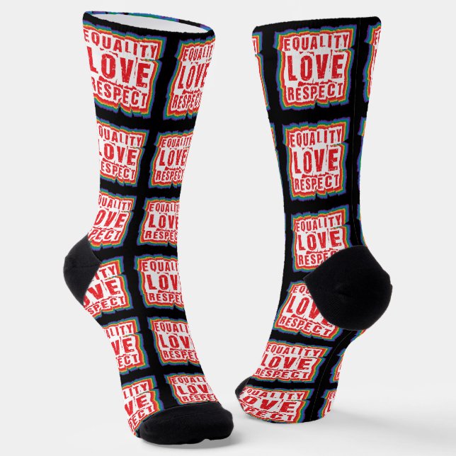 Chaussette Égalité Amour et respect Mois de la fierté (Angulaire)