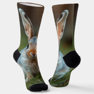Chaussette "Élégance bleue : le lapin russe"