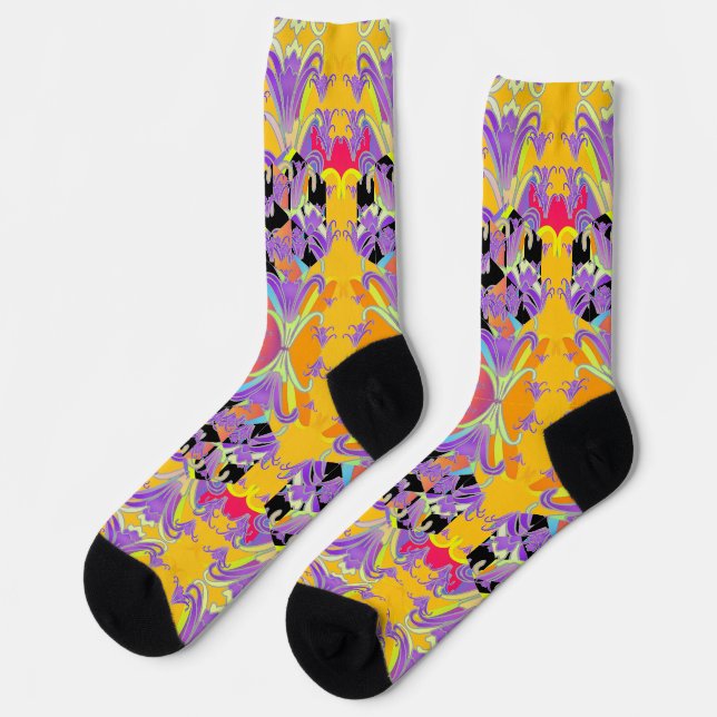 Chaussette Élégance des lys violets (Gauche)