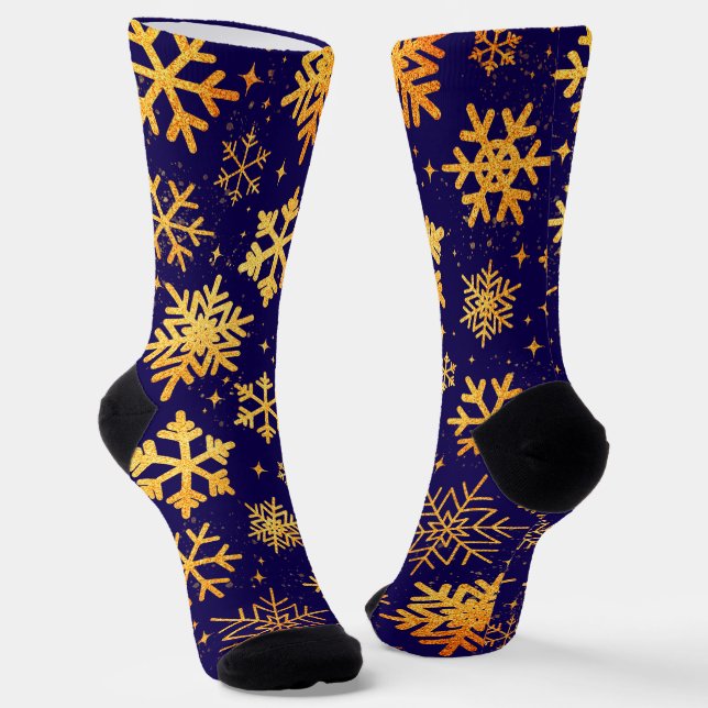Chaussette Élégance Flocon de Neige Doré – Chaussettes de Cre (Angulaire)