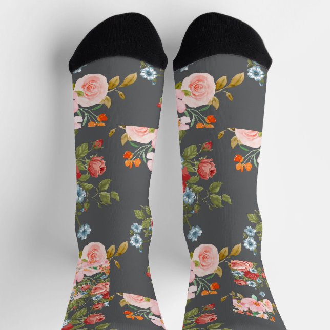 Chaussette Élégance florale vintage (Haut)