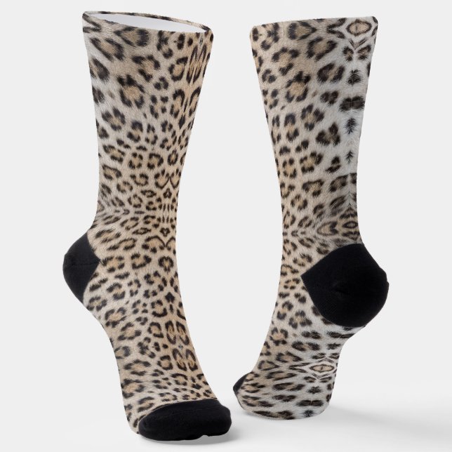 Chaussette Elégant chic poster de animal de fourrure de cheet (Angulaire)