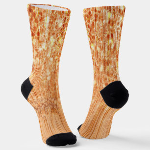 Chaussette Élégant imprimé de bambou en bois orange scintilla