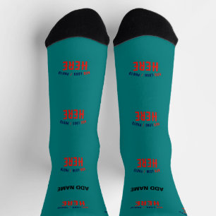 CHAUSSETTE ÉLÉGANT MODERNE PERSONNALISÉ TURQUOISE VERT VÉRIFI