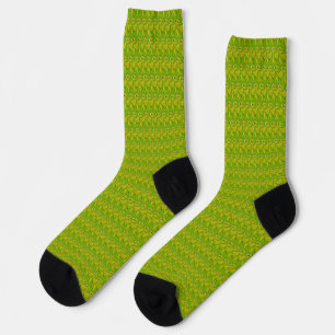 Chaussette Élégant motif floral vert chartreuse