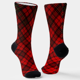 Chaussette Élégant motif rouge de Noël tartan