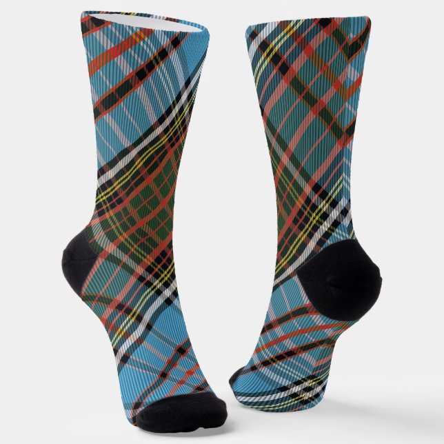 Chaussette Élégant Tartan Rustique Anderson Plaid (Angulaire)