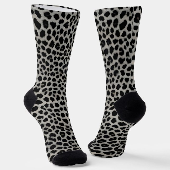 Chaussette Élégante collection moderne de luxe blanc léopard (Angulaire)